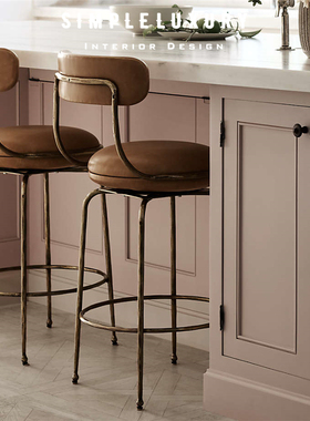 Brigette Romanek Bess 设计师合作限定 真皮 高95cm岛台旋转吧椅