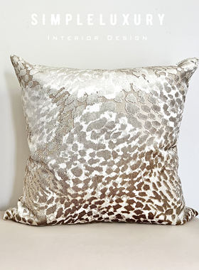 【简单的奢华】现货Flirty 渐变豹纹 进口软包面料羽绒芯抱枕靠垫