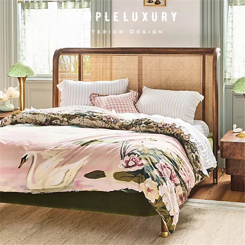 湖面上的白色精灵有机棉被套抱枕