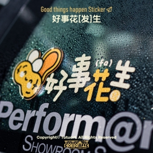 生创意车贴车窗车身摩托车装 发 饰防水反光贴 好事花 TUTUART原创