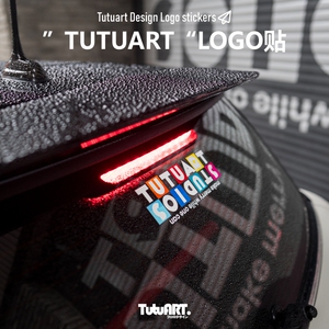 TUTUART原创 积木小方块LOGO 及时行乐文字贴网红款汽车个性贴花