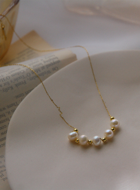 法式天然珍珠锁骨链女气质百搭