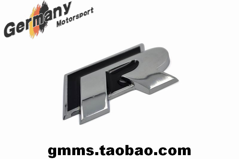 台湾产大众改装高性能黑色R铭牌车标车贴标牌后备箱标行李箱贴标