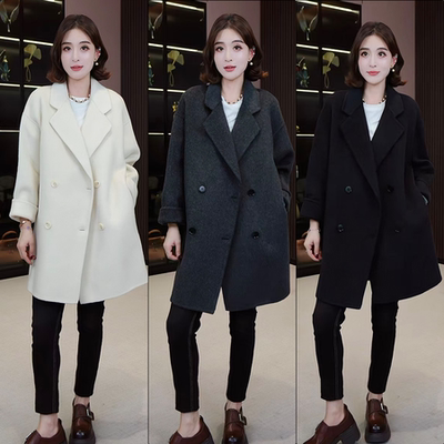 【辰大嗓严选】高级感气质赫本风小个子双面羊毛大衣外套BT2601