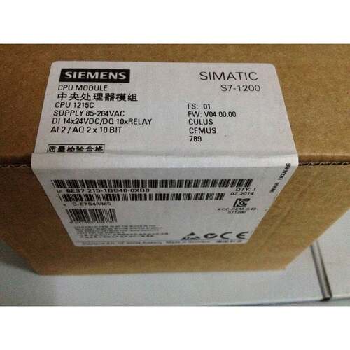 【议价】正品西门子CPU1215C AC/DC/Rly,14输入/10输出6ES7215-1B