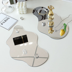 ins不规则异形镜子镜面 拍照道具化妆镜装饰摄影背景亚克力倒影板