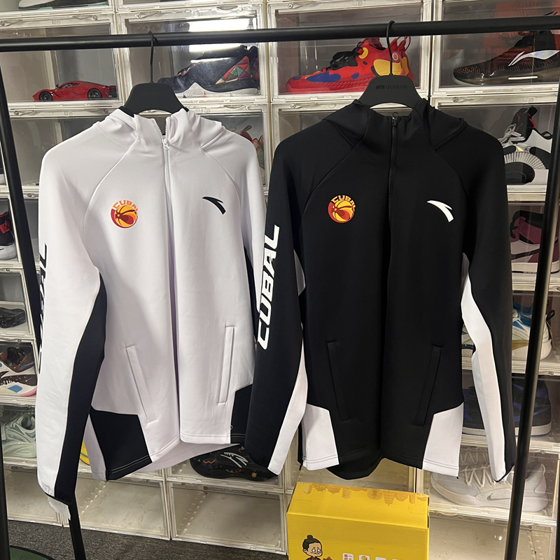 安踏CUBAL男子篮球系列针织运动上衣长袖休闲训练透气运动外套