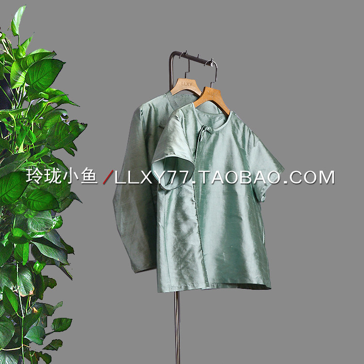 很格调很有设计感中式复古26年春夏新品女真丝双宫绸盘扣上衣衬衫
