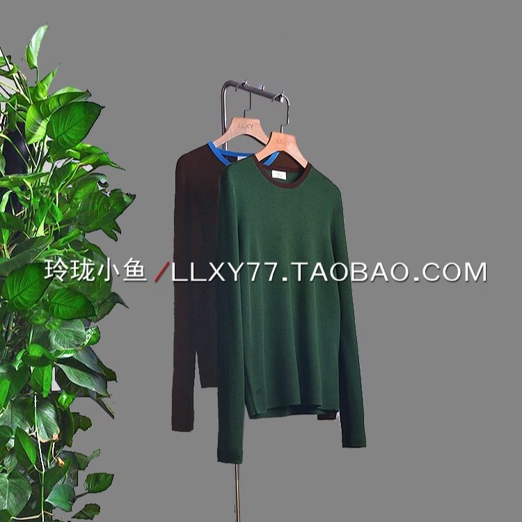 好明媚领口撞色设计时尚感双股60支精纺羊毛弹力螺纹秋冬女针织衫,女装/女士精品,毛针织衫,淘宝优惠券,粉丝福利购,淘宝优惠卷