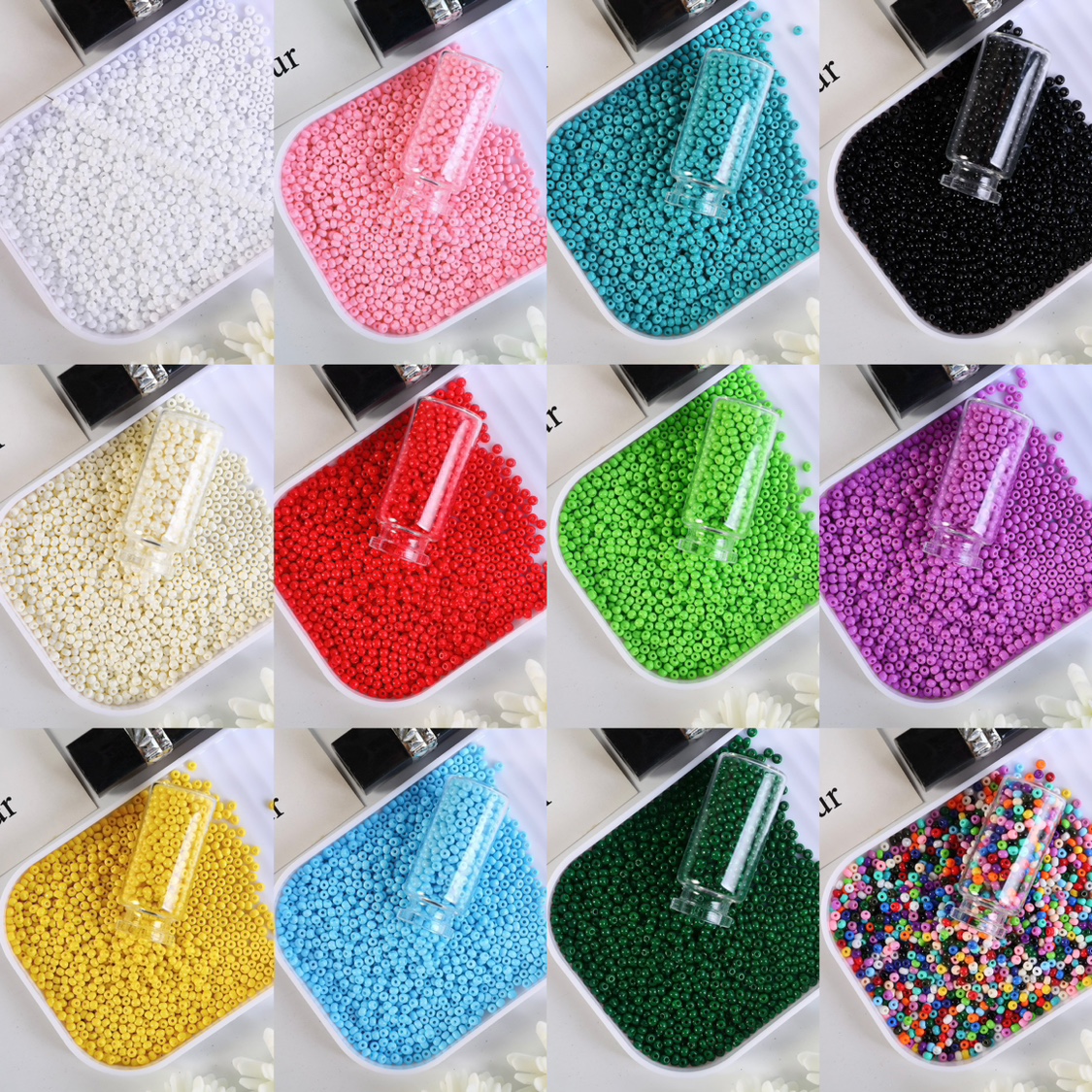 3mm超优质油画实色国产米珠手工diy串珠流苏散珠辑珠饰品配件材料