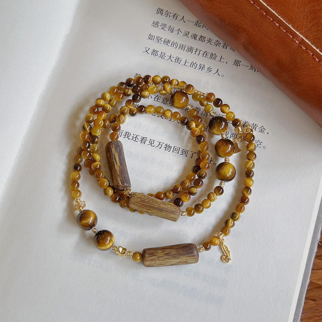 天然虎眼石手链女款原创设计小众高级感手串招财转运珠项链送礼物