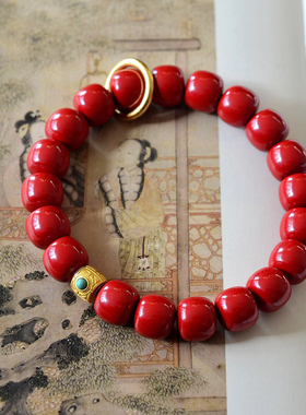 天然高含量朱砂手链女款本命年转运珠帝王砂老型珠手串送女友礼物