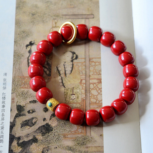 天然高含量朱砂手链女款本命年转运珠帝王砂老型珠手串送女友礼物