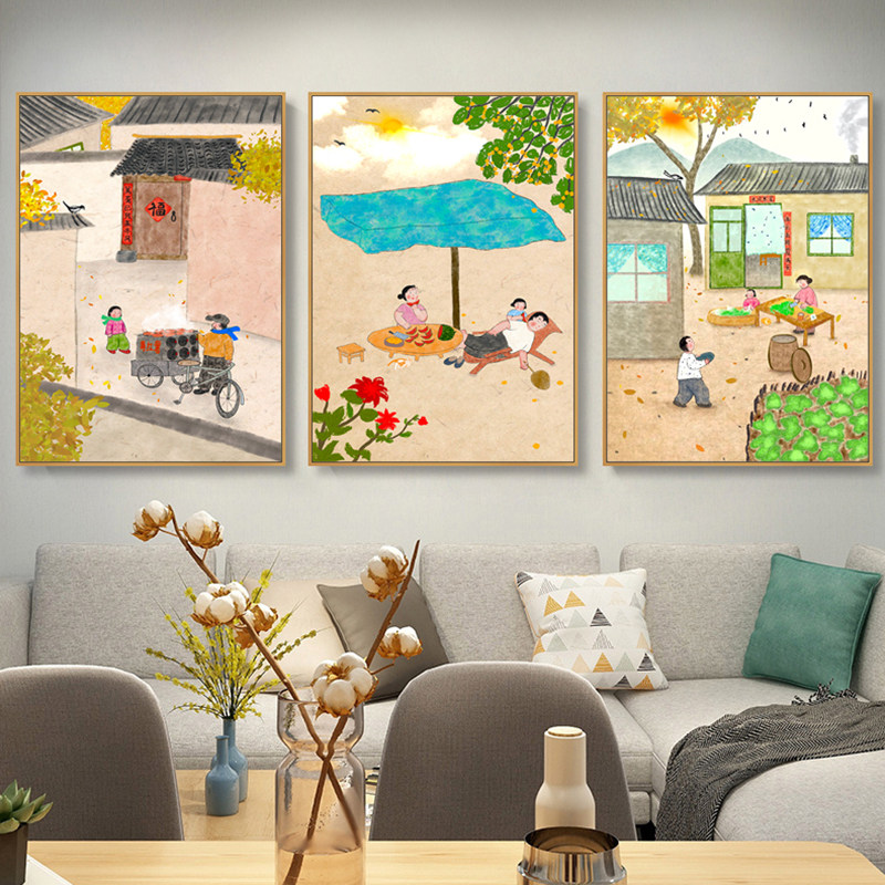 새로운 중국 레스토랑 장식 그림 호텔 주방 배경 벽화 거실 간단한 B&B 선 티 룸 매달려 그림