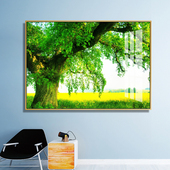 现代简约森林大树装 饰画客厅卧室墙壁画绿色风景树木树林餐厅挂画
