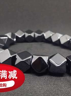 铁陨石黑又亮手串仿古唐八棱