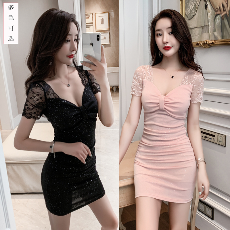 夜场连衣裙女养生工衣桑拿技师服显瘦夜店女装足浴按摩短裙工作服