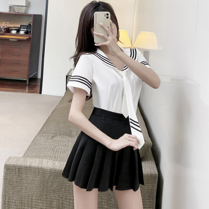 2022夏足浴足疗技师服学生装 酒店KTV性感公主制服气质洗浴工衣女