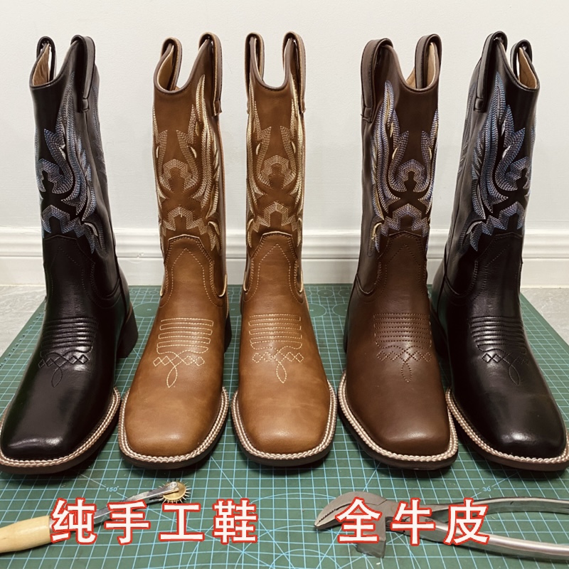 新疆旅游拍照骑马刺绣西部牛仔靴