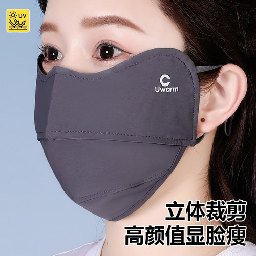 防晒口罩女夏季冰丝薄款