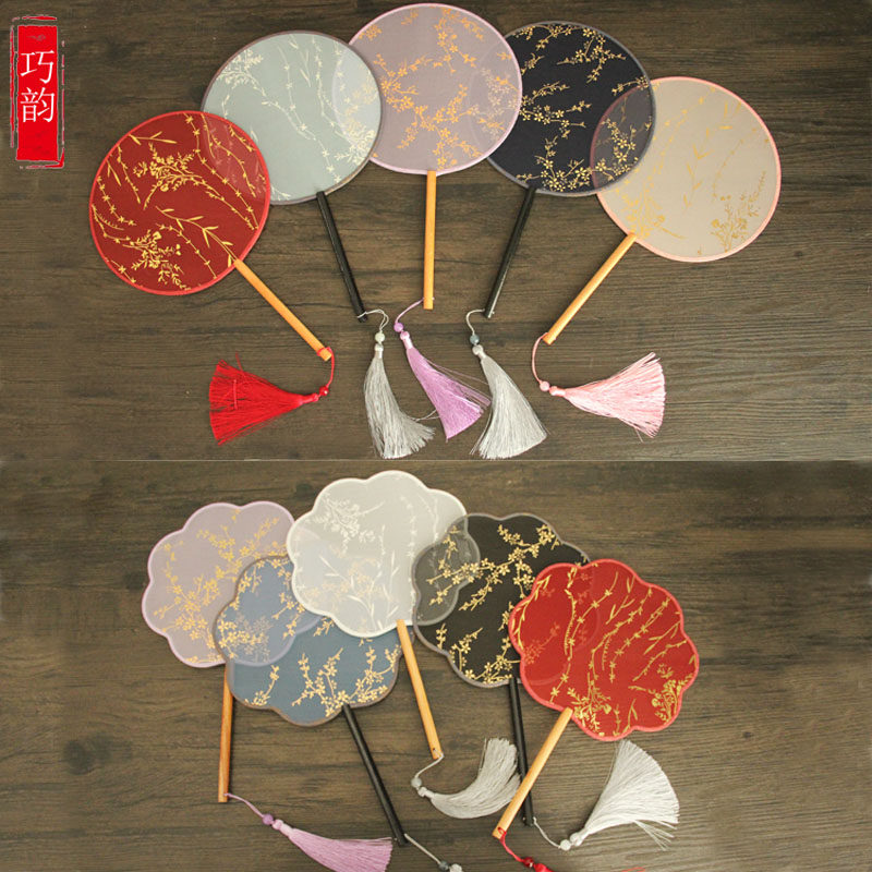 团扇烫金团扇唐装汉服古代美女手持扇舞蹈扇婚庆结婚宫扇礼品扇子