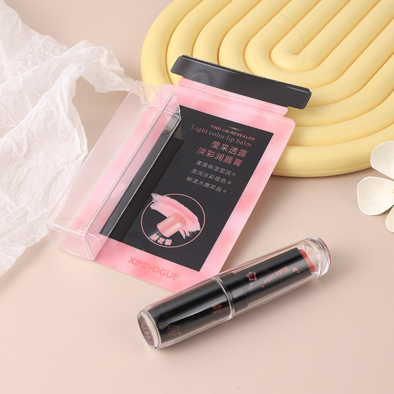 熙美诚品口红莹采透露淡彩口红润唇膏01糖果粉02蔷薇粉03樱花粉