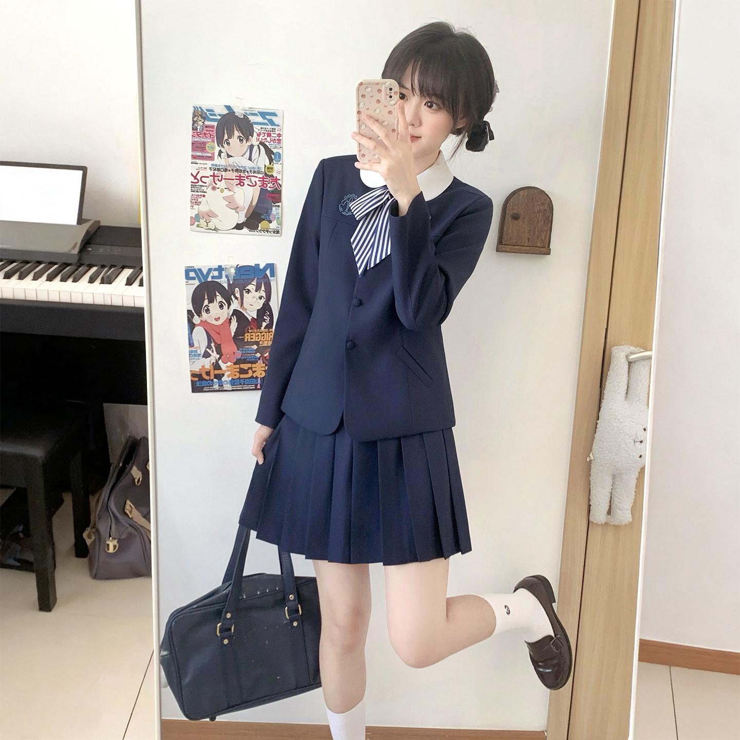 樱花家族jk制服【圣黛莉中学】昭和感校供风西服外套原创套装女