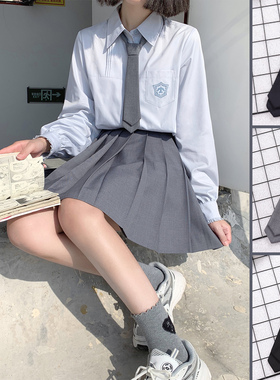 樱花家族jk双层免打领带 dk制服纯色领结日系学院风休闲衬衫男女