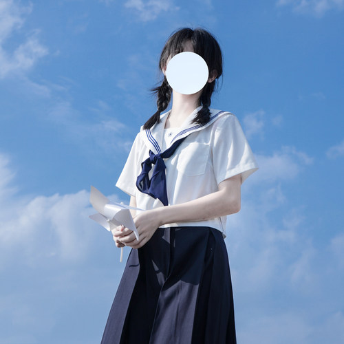 花绀线三本jk水手服替换双胸挡