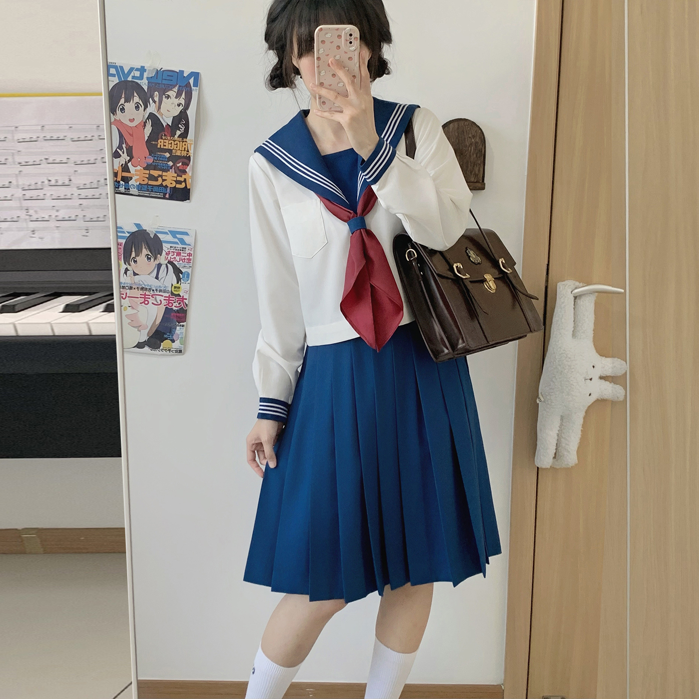 动漫风jk白三本水手服