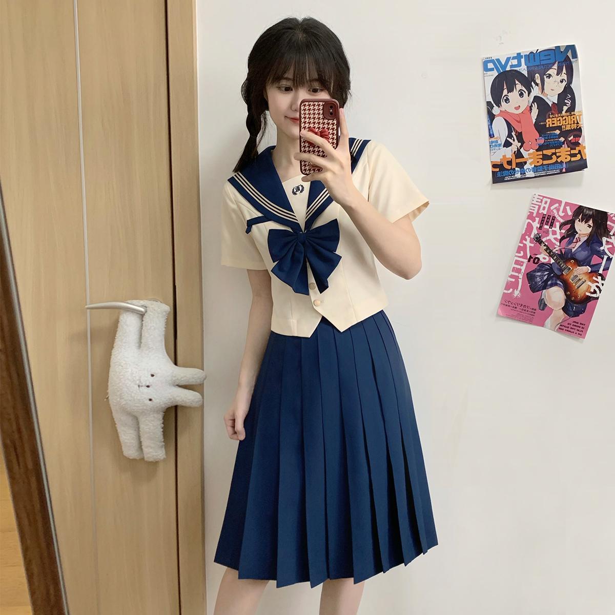 蓝岐川收腰jk制服水手服
