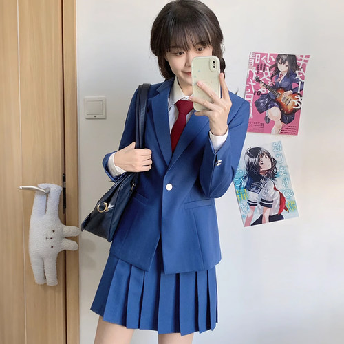 花绀色一粒扣JK西服DK套装