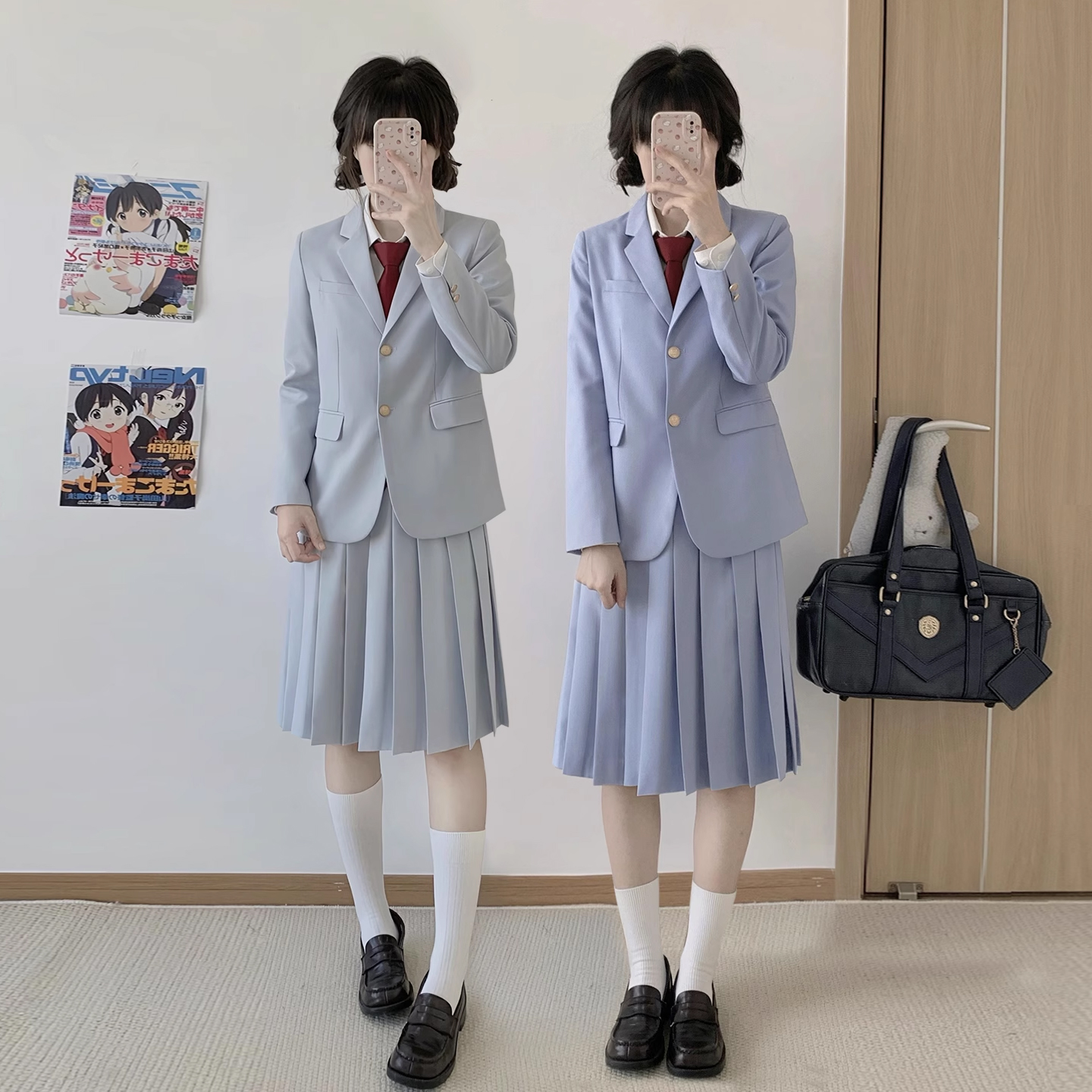 水色jk制服西服外套男女款