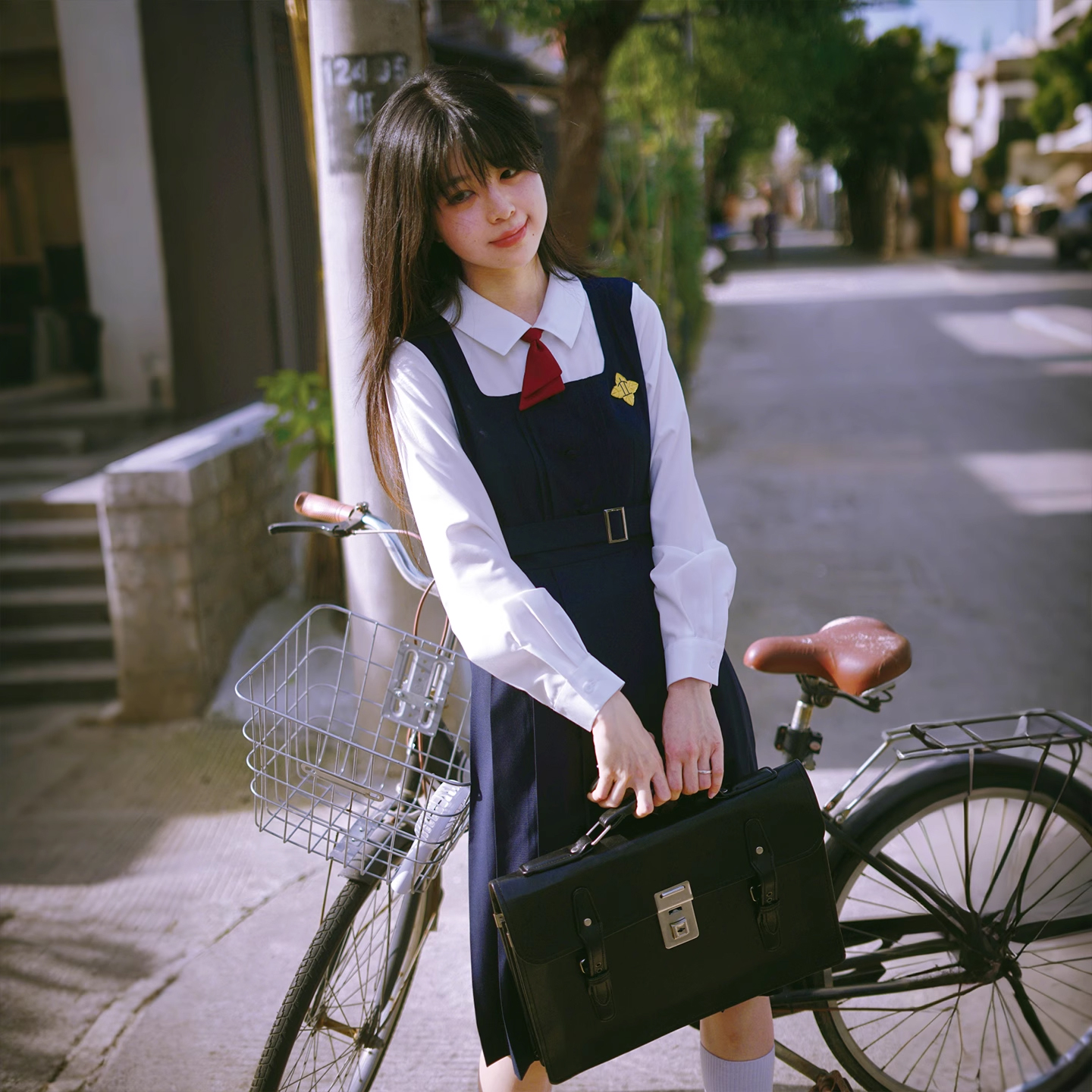 【立葉女子】校供风假两件连衣裙