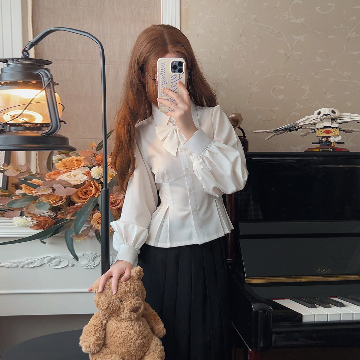 收腰jk制服衬衫学院风