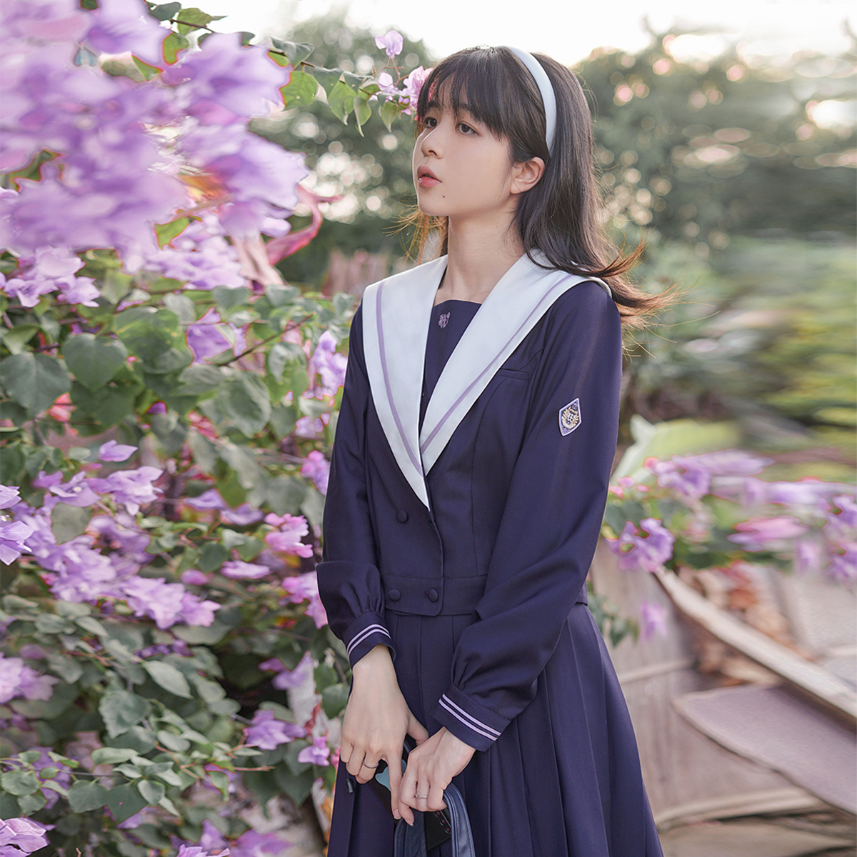 藤谷学园木槿紫jk水手服