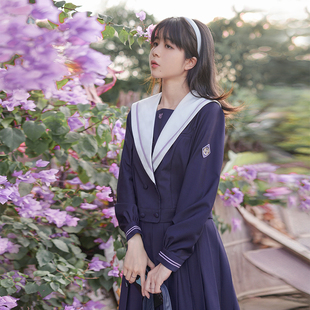女 樱花家族jk水手服制服 藤谷学园 原创木槿紫校供感长袖 套装