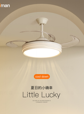 隐形风扇灯客厅灯简约现代led吸顶灯主卧室灯吊扇灯餐厅房间灯具