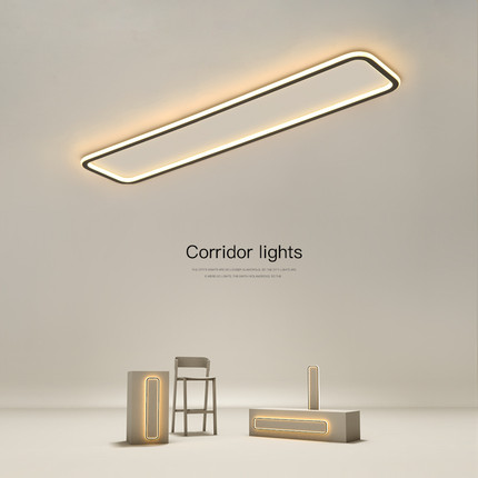 led吸顶灯现代简约长条客厅灯过道阳台灯走廊玄关卧室灯房间灯具