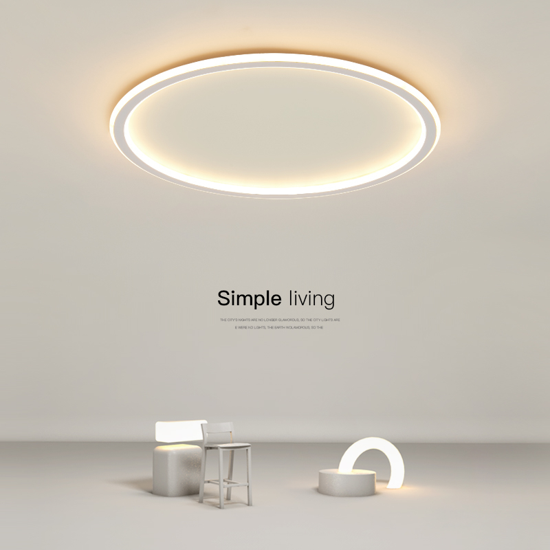 Simple bedroom lamp LED ceiling lamp modern study circular creativity Nordic ultra-thin living room lamp lighting