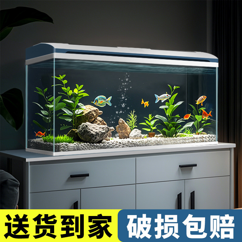 桌面智能家用超白玻璃鱼缸免换水客厅2026新款懒人过滤制氧一体机