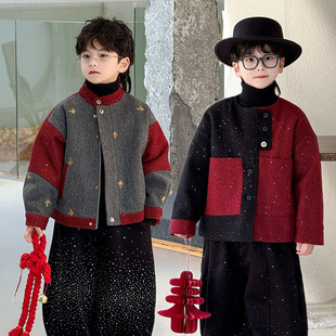 男童皮衣休闲帅气儿童夹克套装小香风机车潮范洋气上衣加绒加厚