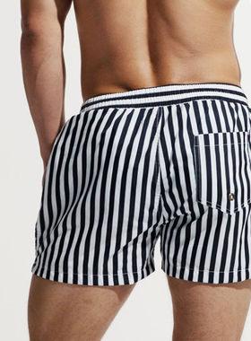 Swimming Shorts Swimsuit BeachwearStriped Plus Size For Men