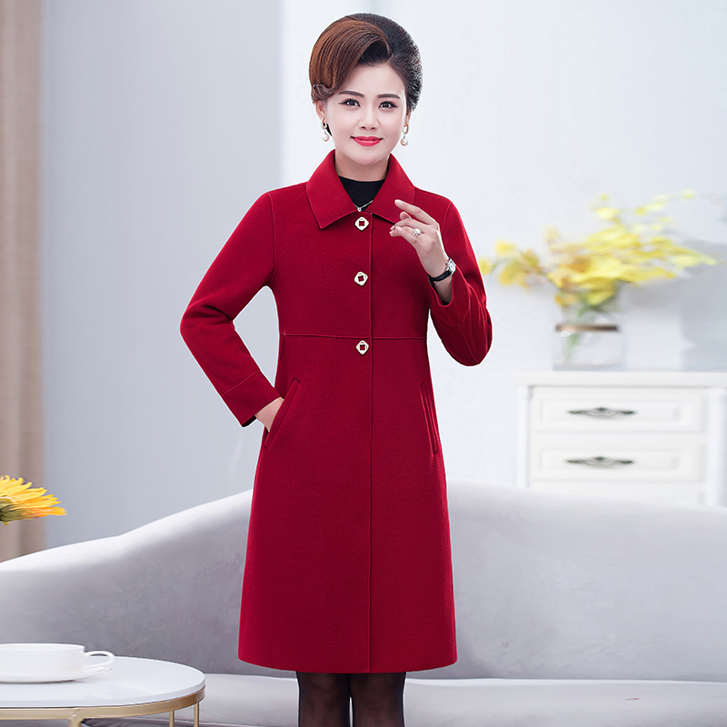 妈妈装双面大衣女士秋冬新款