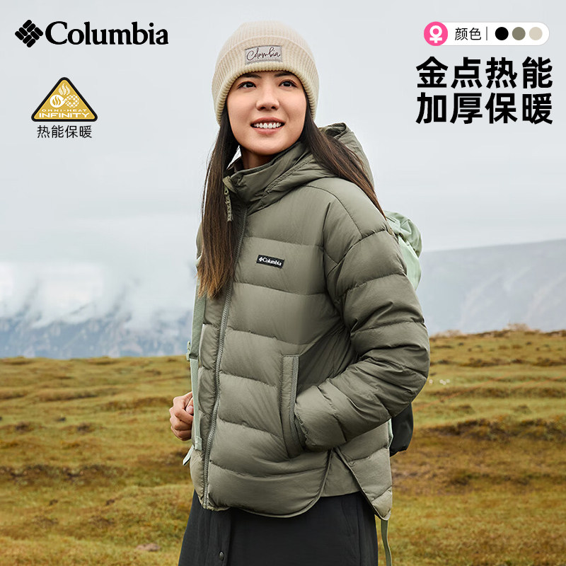 哥伦比亚女加厚90鹅绒羽绒服