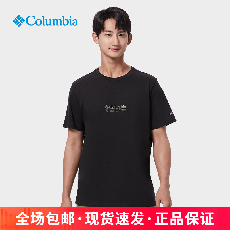 哥伦比亚户外男棉质圆领短袖T恤