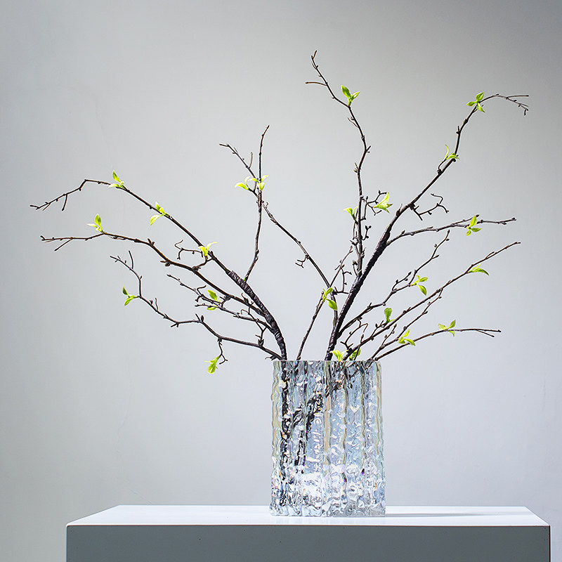 现代简约轻奢冰川玻璃花瓶客厅餐桌电视柜民宿样板间仿真花艺摆件,家居饰品,花瓶,淘宝优惠券,粉丝福利购,淘宝优惠卷