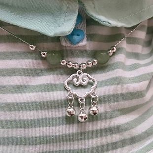 棉娃可戴长乐平安项链铃铛如意锁小众气质显白中式 国风如意锁高级