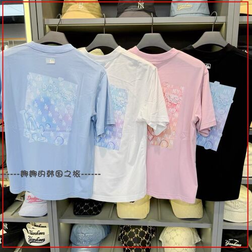 韩国代购MLB SS25夏季新款老花NY男女同款休闲短袖T恤3ATSX0153