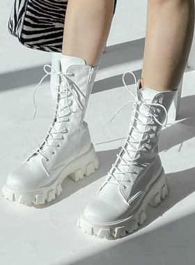 韩国正品代购black-up20马丁靴女复古圆头个性厚底增高帅气短靴潮